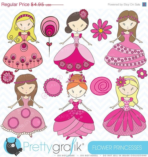 40% OFF SALE princess clipart commercial use, vector graphics, digital clip art, digital images - CL356 Il_570xn