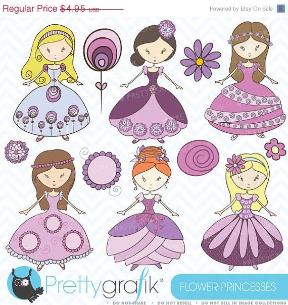 60% OFF SALE princess clipart commercial use, vector graphics, digital clip art, digital images - CL368 Il_570xn