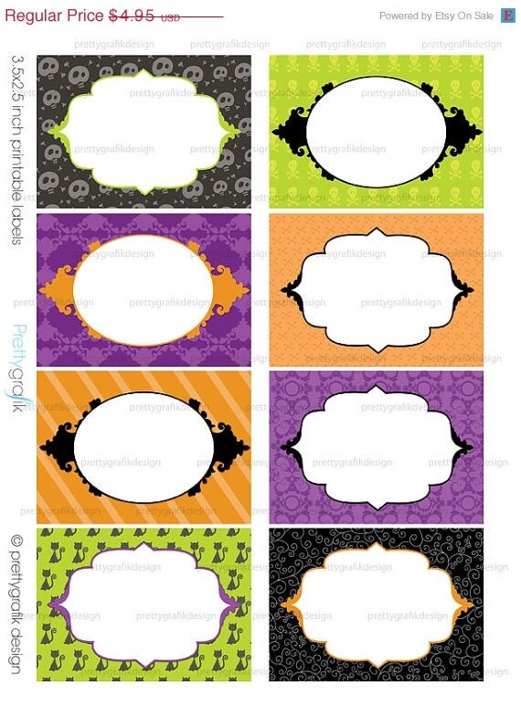 80% OFF SALE Halloween labels printable, cards, stickers, gift tags, tags, mailing labels - PT100 Il_570xn
