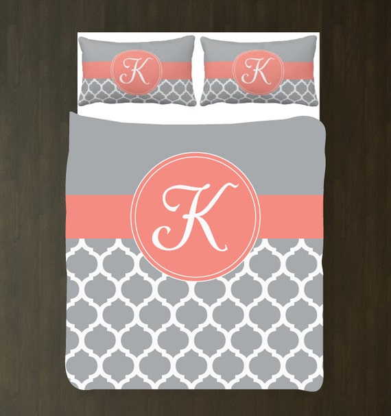 Yellow Grey and White Quatrefoil Duvet Bedding