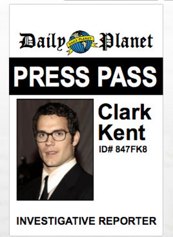 items-similar-to-clark-kent-reporter-daily-planet-press-pass-pvc