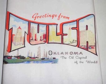 Greetings from Tulsa Vintage Towel