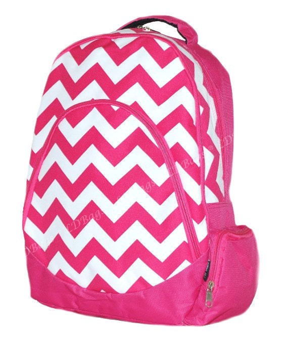 Chevron Backpack Hot Pink Heavy Duty Backpack by MonogramExpress