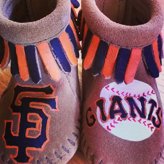 Custom Painted San Francisco Giants Baby Moccasins