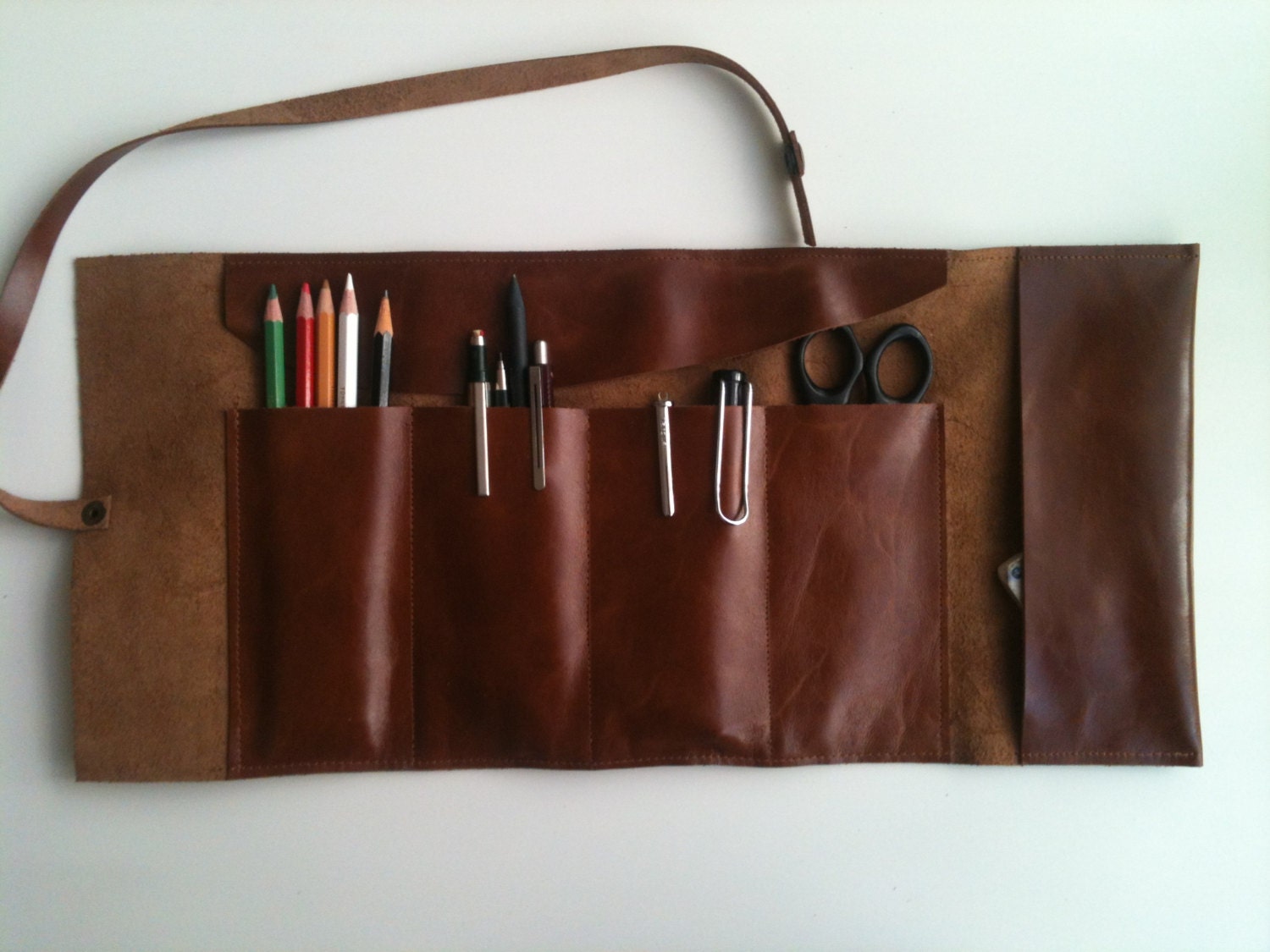 Artist's Tool Bag/Leather Pencil Case/Travel by shamanleatherworks