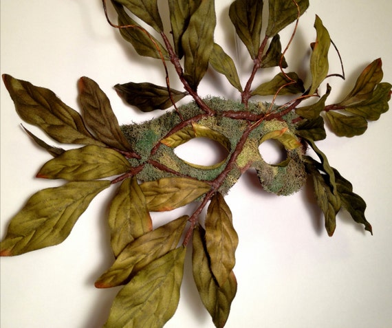 SALE Nature Spirit Tree Mask Wearable Wall Art Green Man