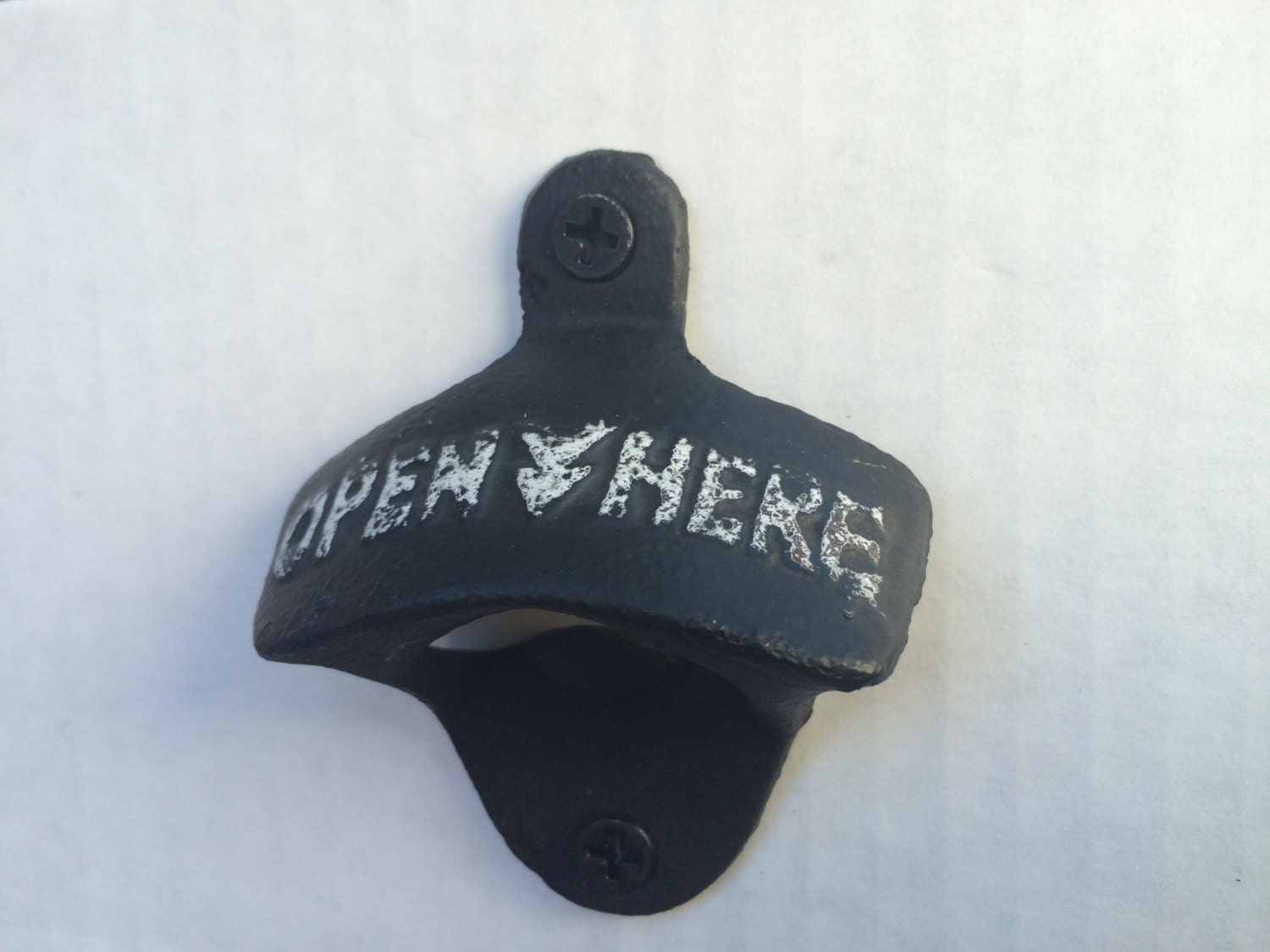 Wall Mounted Beer Soda Bottle Opener Matte Black Open Here