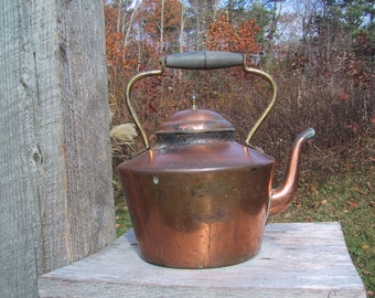 Vintage Copper Teapot with Patina