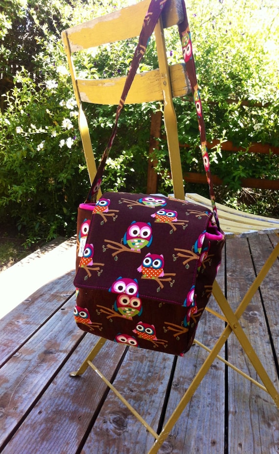 Insulated Lunch Bag Owls by MyaCdesign on Etsy