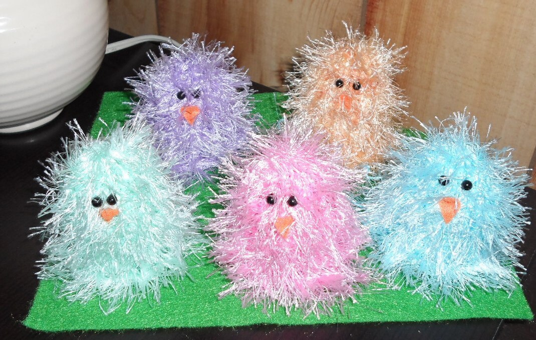 Set of 5 Pastel Fuzzy Chick Easter Egg by LittleHomeByTheWoods