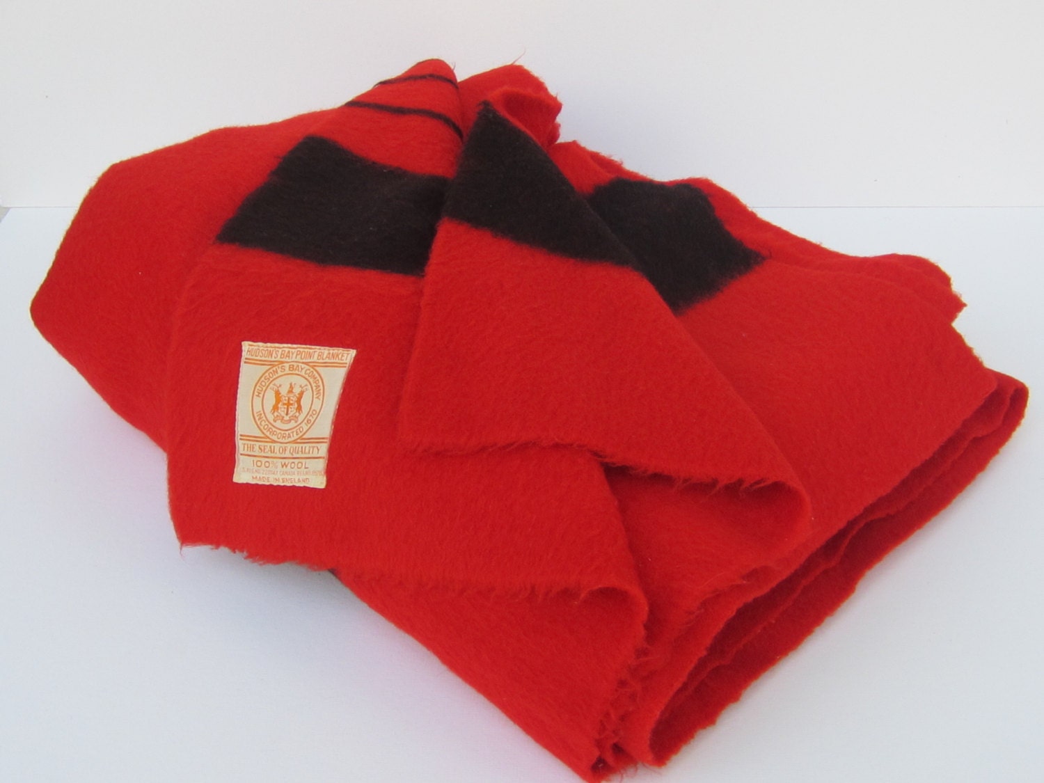 Hudson Bay 4 Point Blanket Red Wool 72 X 90 Camp