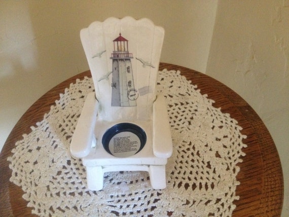 Vintage Adirondack Beach Chair Votive Candle Holder Ceramic by 