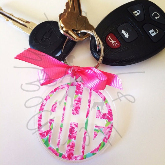 Download Items similar to Lilly Pulitzer Monogram Keychain on Etsy