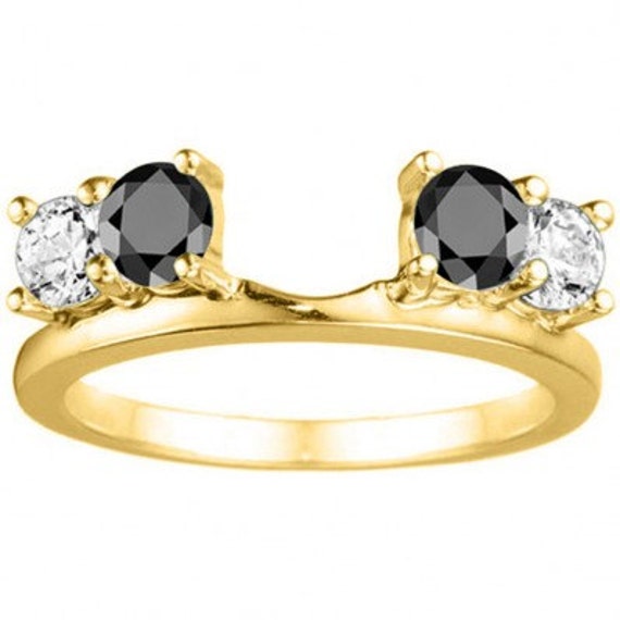 Sterling Silver Three Stone Ring Wrap Enhancer by TwoBirchJewelers