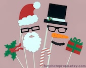 10 piece Santa and Frosty Photobooth Prop Set - Photobooth props Il_170x135