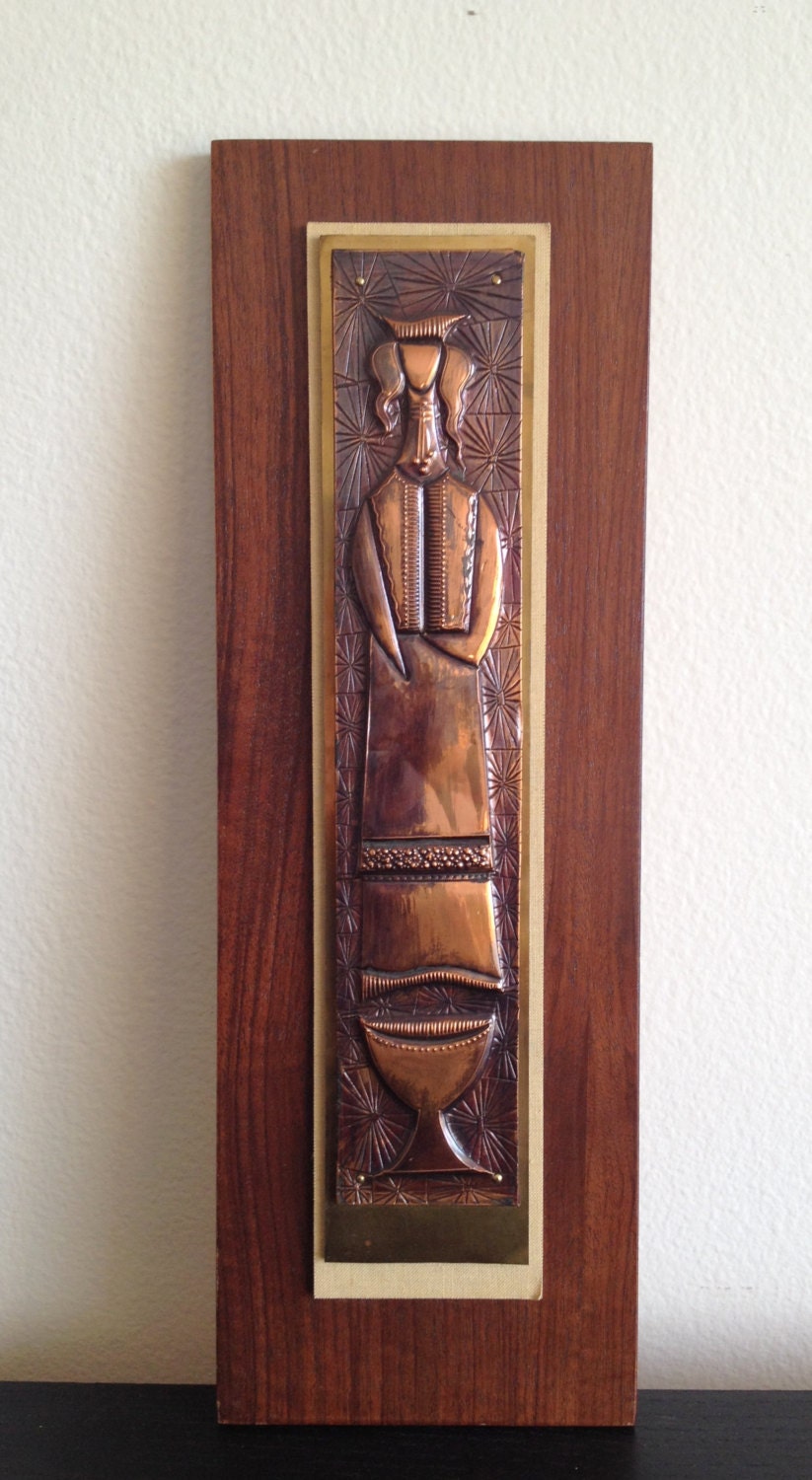 Mid Century Modern/ copper relief wall art by 20thCenturyRestored