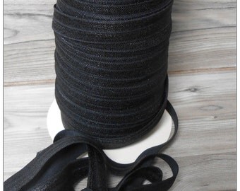 5/8 BLACK Fold Over Elastic 5 or 10 YARDS