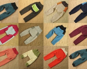 Upcycled wool longies for cloth diaper cover Wool pants Cover for prefold, flat and fitted diapers Woollies Diaper in wool for baby child