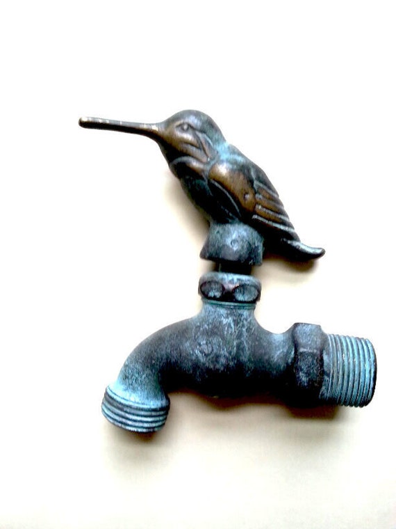 Vintage Hummingbird Garden Water Faucet Spigot Brass