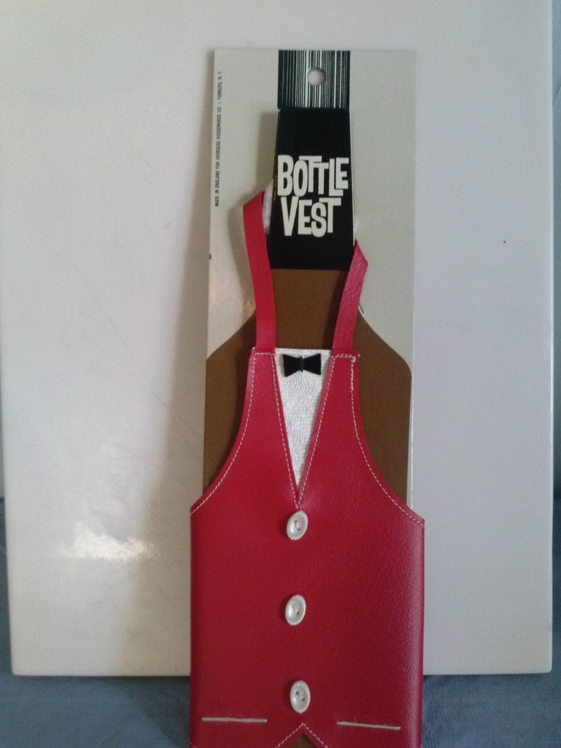 Red Bottle VEST Jacket Vintage Barware Kitsch New Old Stock Bartenders