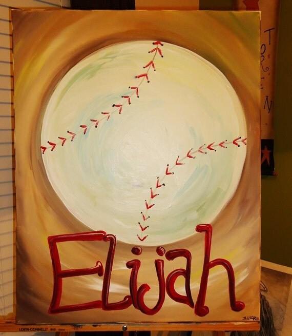 Personalized Baseball painting perfect for by SheilaSmithDesigns