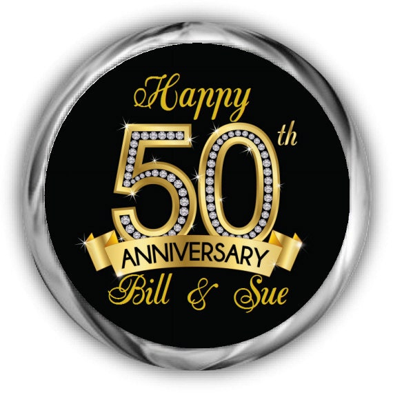 50th Anniversary Stickers Personalized Anniversary Labels