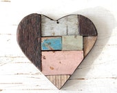 Reclaimed Wooden Heart by TentVintage- Baby Pink/ Rustic Decor, Driftwood Decor, Valentine Decor, Valentine's Day Gift
