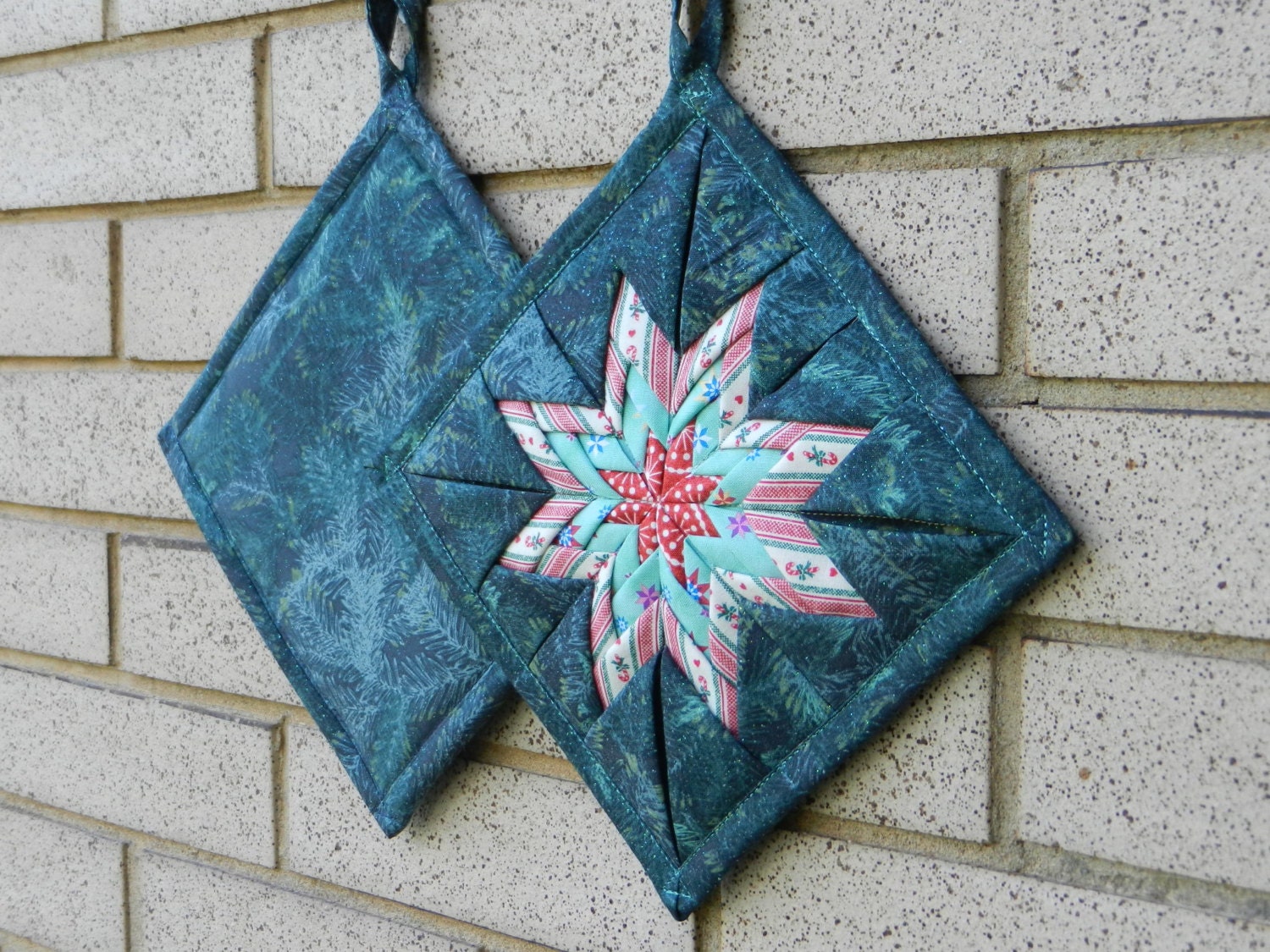 NEW Design Amish Folded Star Pot holder by HeartfeltStitchery