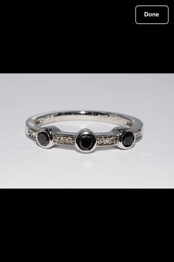 Bezel Set Natural Black Diamond Band Ring by GaelicStarOfTheSea