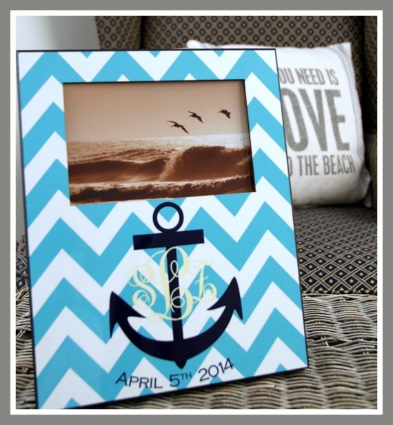Items similar to Personalized Picture Frame, Monogrammed Photo Frame