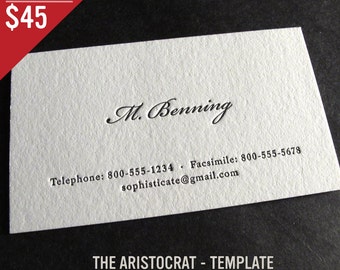 100 Custom Letterpress Business Cards - The Aristocrat