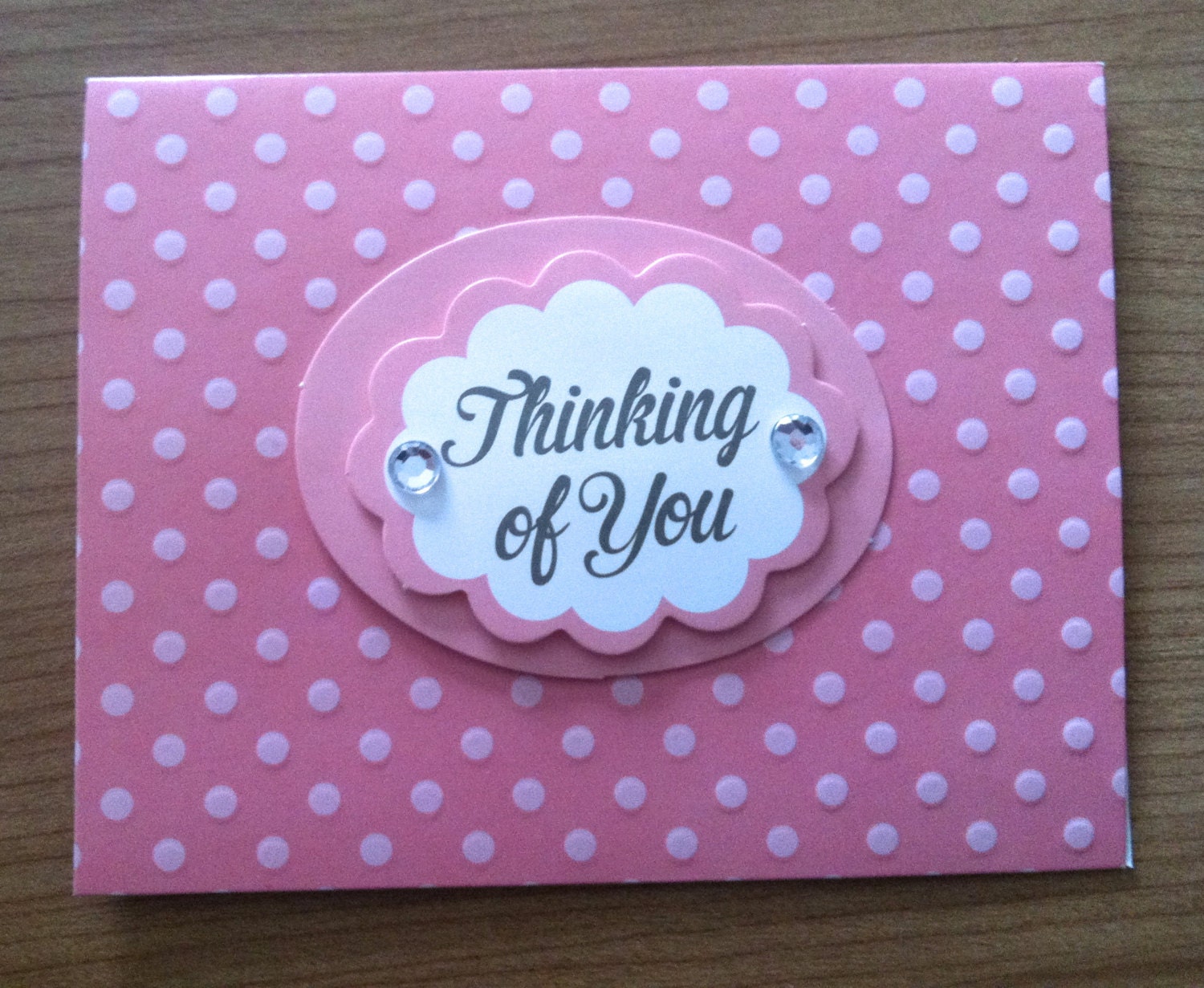 Handmade Thinking of You Note Card by DeviousLillies on Etsy