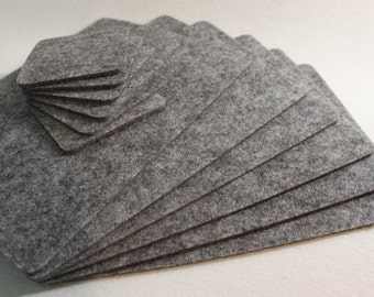 ONLY GREY Placemats and coaster Simple Shape Quadrat Rectangle Felt Table Mats Set of 8 pieces