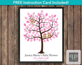 Baby Shower Ideas Teddy Bear Guestbook Print Girl