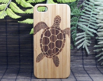 Sea Turtle iPhone 6S or iPhone 6 Case. Tribal Turtle Tattoo. Hawaiian Ocean Honu. Eco-Friendly Bamboo Wood Cover Skin Gift. iMakeTheCase