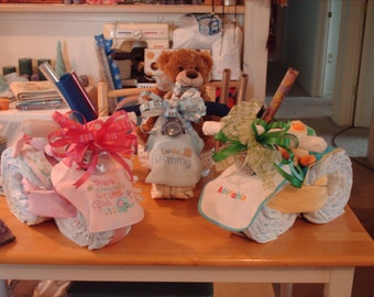 Gâteau De Couches Tricycle Bleu - Cadeau Original Naissance Ou Baptême - Fait Avec Des Couches Pampers - 2
