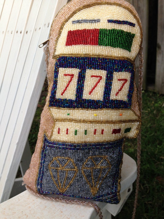 Vintage Beaded Purse With Casino or Las Vegas by aSaintinExile