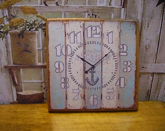 At the Beach Miniature Wall Clock 1:12 scale