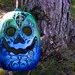 Huge Electric Halloween Pumpkin Pearl Green and Pearl Blue