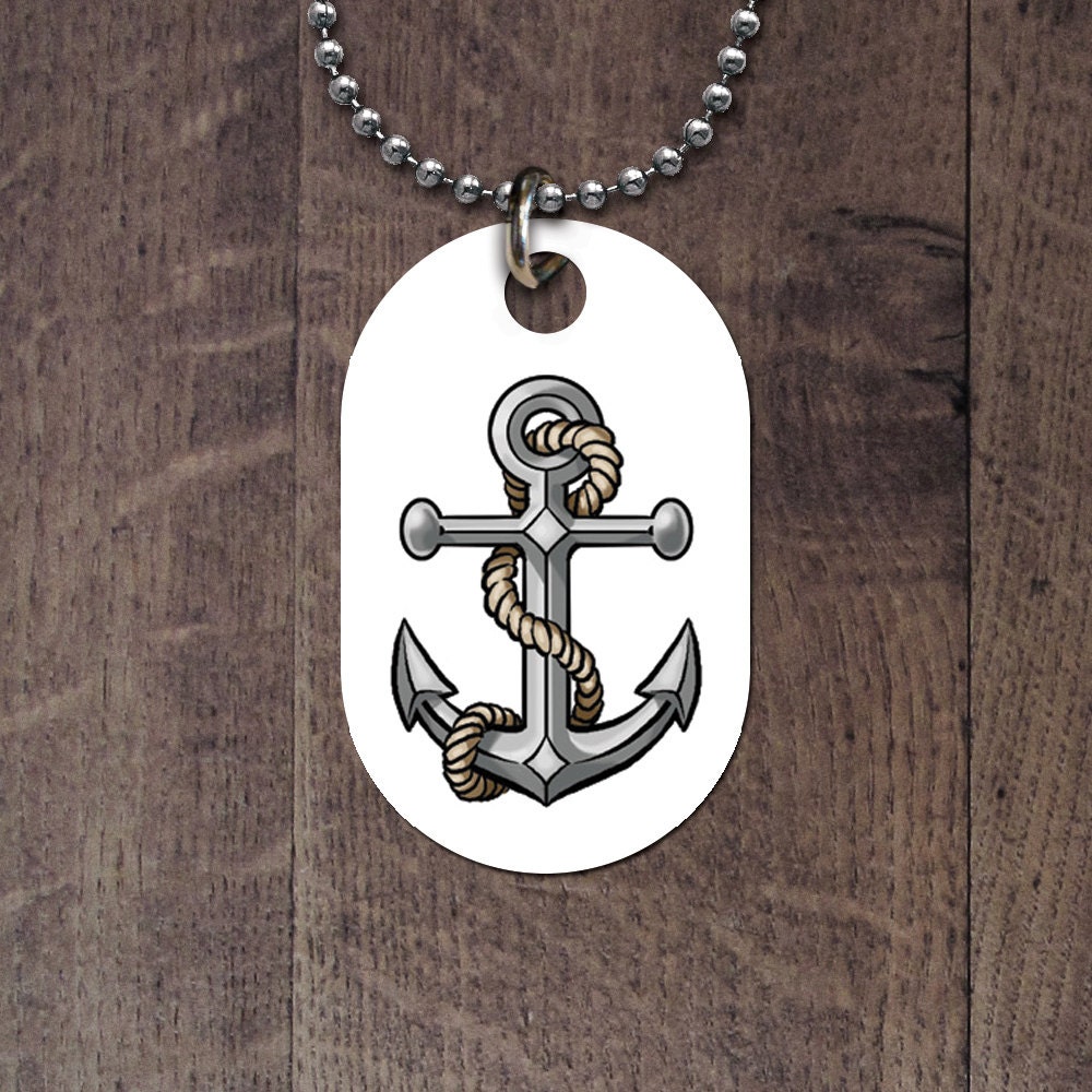 Anchor Dog Tag by EllenKaydesign on Etsy