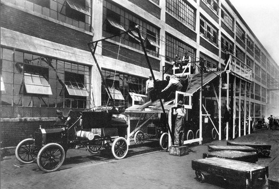 Henry ford develops the assembly line to produce model t's #4