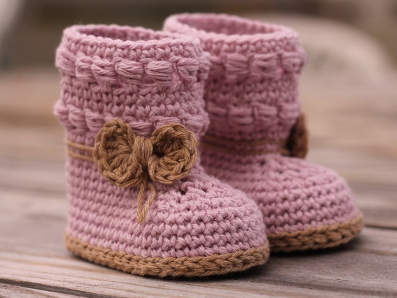 Crochet pattern girls booties, Baby Bootie Crochet Boots quot;Willow Boots 