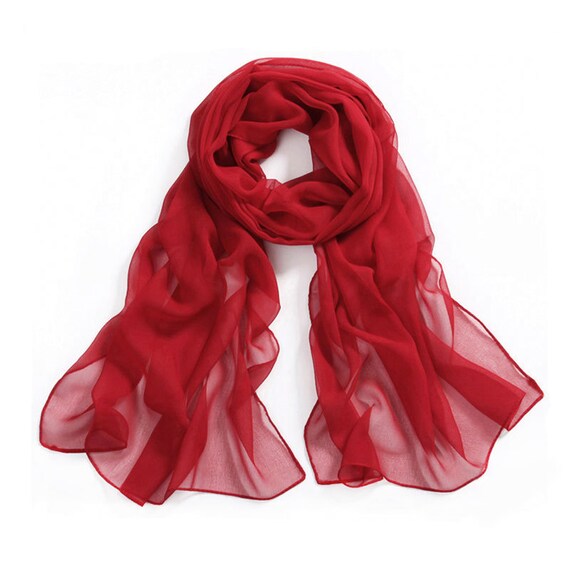 Red Chiffon Scarf Firebrick Chiffon Scarf PS74