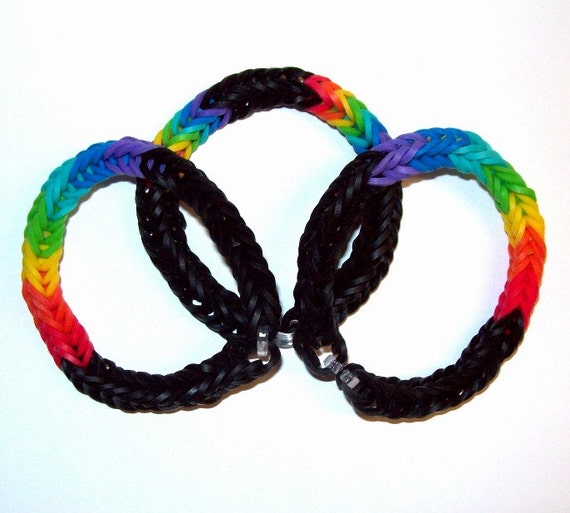 Items similar to Rainbow Loom Rubber Band Bracelet Set, Rainbow Colors ...
