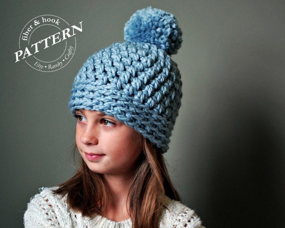 CROCHET PATTERN Chunky Pom Pom Beanie Crochet Pattern
