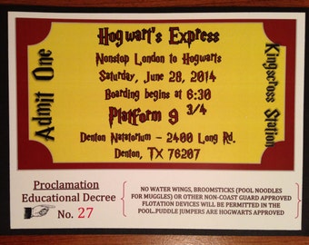 Harry Potter Invitation