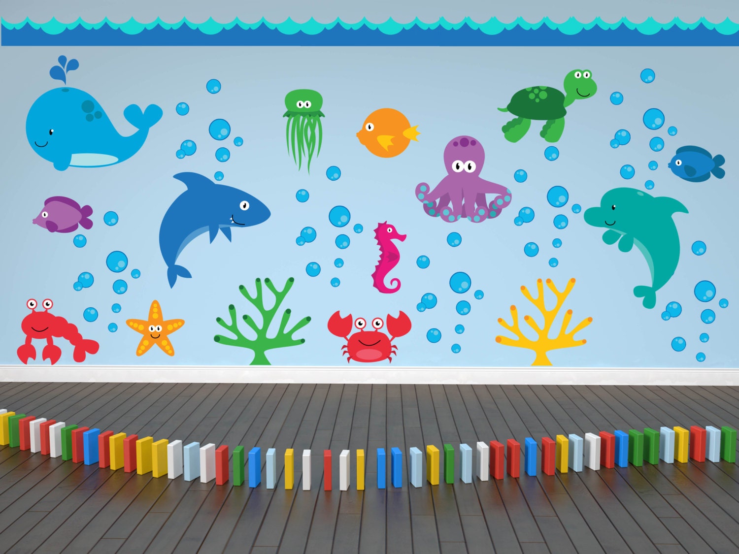 Ocean Theme Decal Sea Creatures Wall Decals Fish Decals