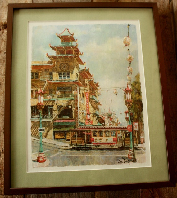 Vintage 1968 Don Davey San Francisco Print Framed