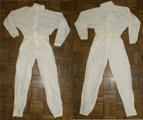 1980s 80s NIKE Jumpsuit / one piece / Overalls / White