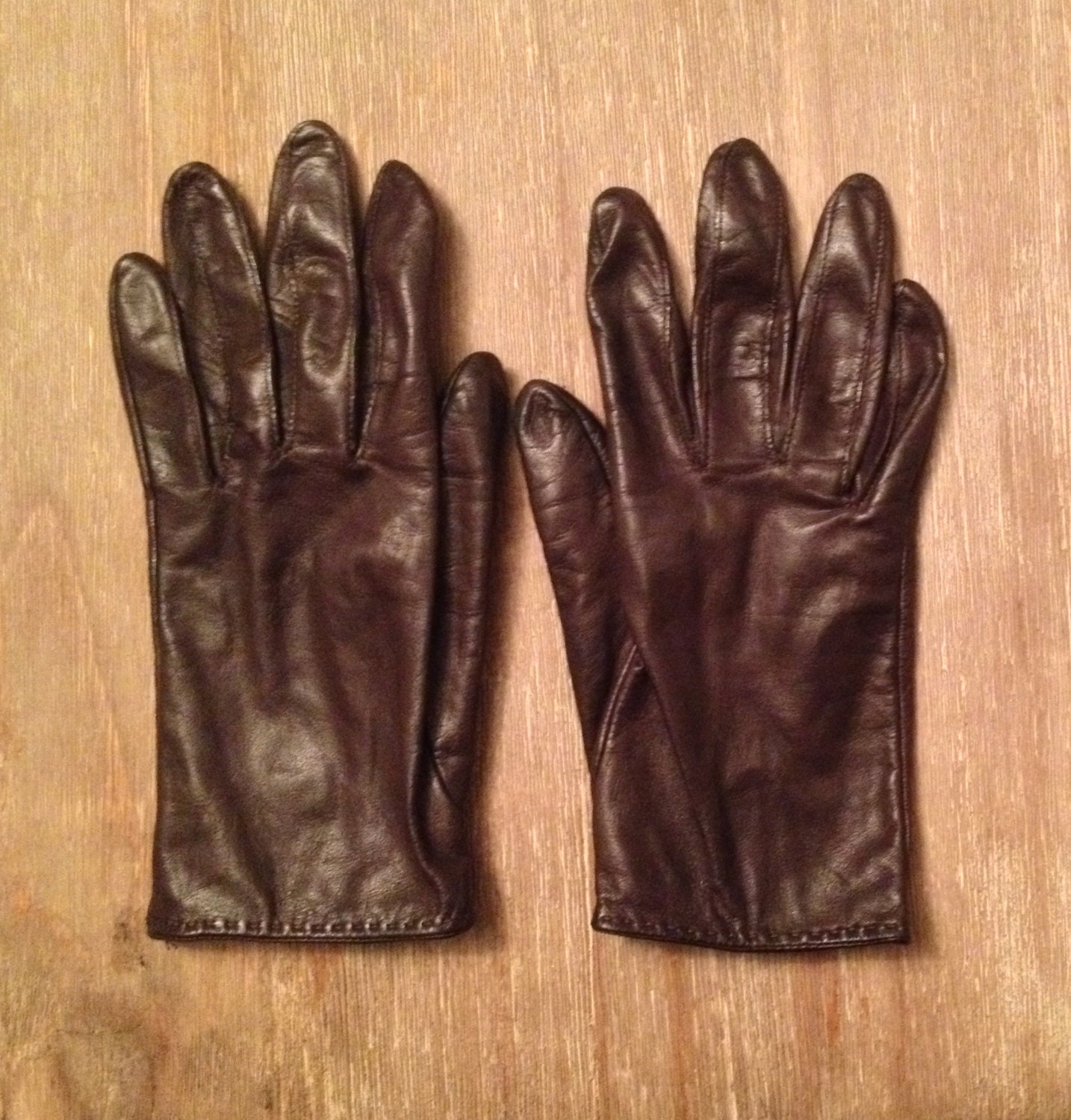 Vintage Womens Brown Leather Nordstrom Gloves Haute Juice